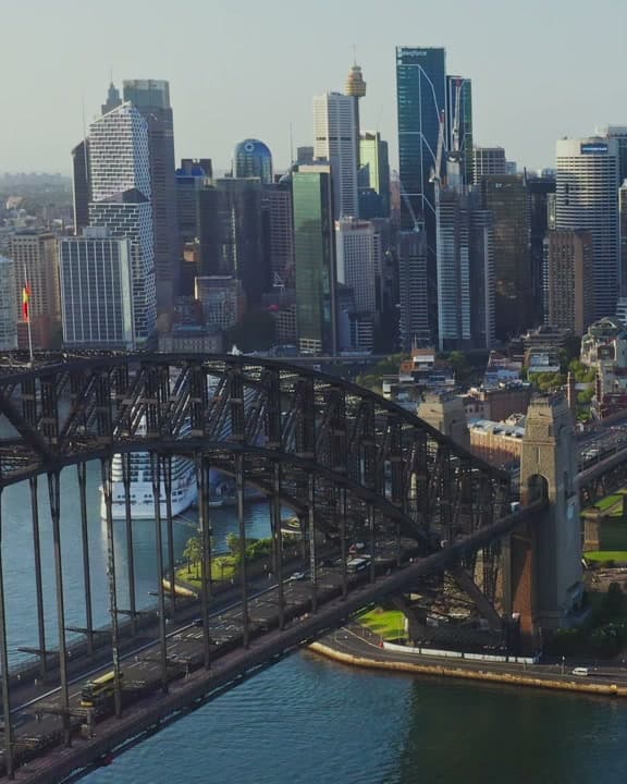 Aerial view of Sydney Harbour and the CBD