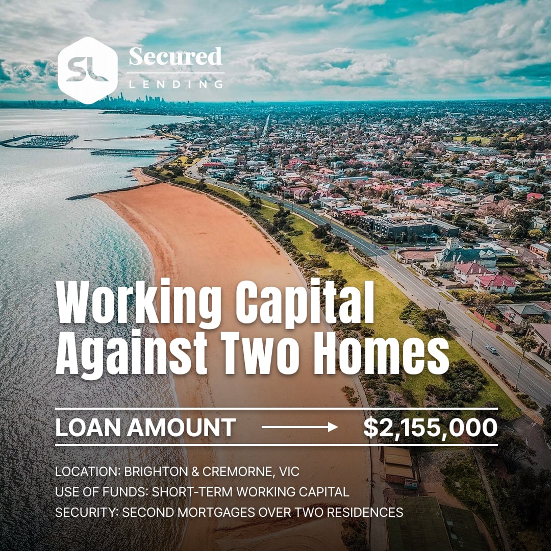 $2.155M Second Mortgage Working Capital Facility Across Brighton and Cremorne