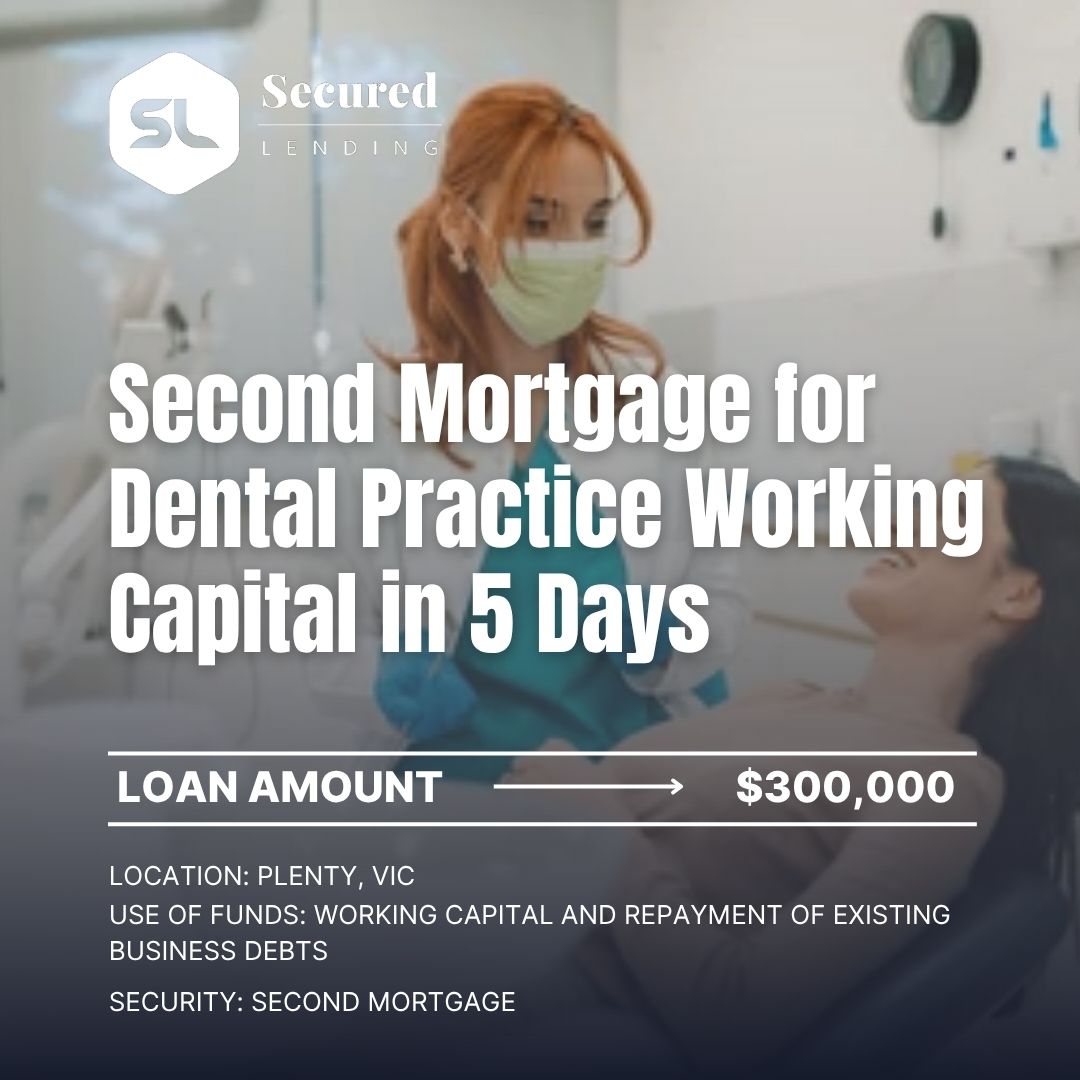 $300K Second Mortgage for Dental Practice Working Capital in 5 Days